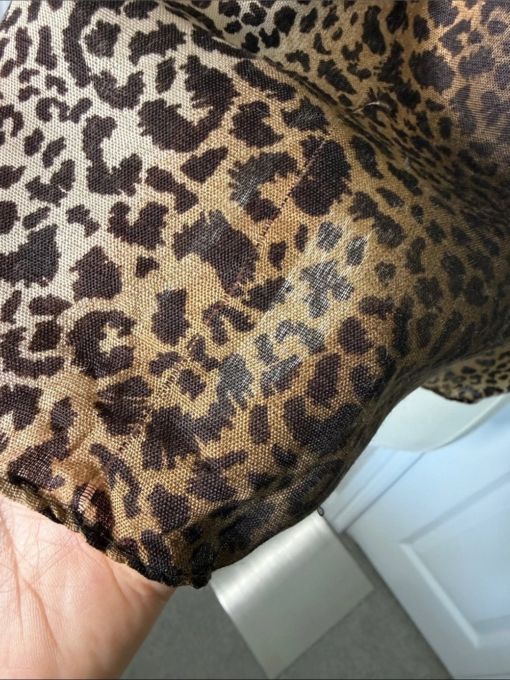 Brown and tan animal/leopard print hombre scarf